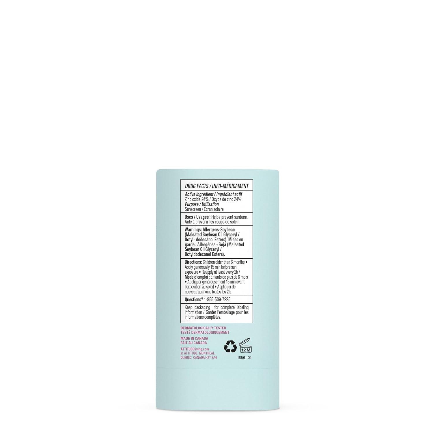 image:imageATTITUDE Baby Mineral Sunscreen Face Stick SPF 50 Broad Spectrum Zinc Oxide EWG Verified NonNano Gentle Lightweight NonGreasy Vegan053 Ounce Pack of 1