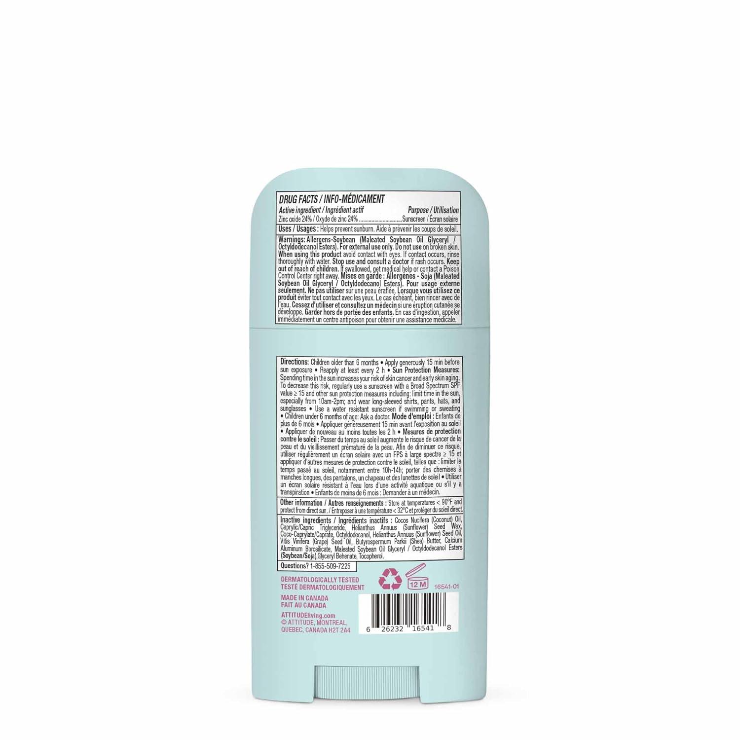 image:imageATTITUDE Baby Mineral Sunscreen Face Stick SPF 50 Broad Spectrum Zinc Oxide EWG Verified NonNano Gentle Lightweight NonGreasy Vegan2 Ounce Pack of 1