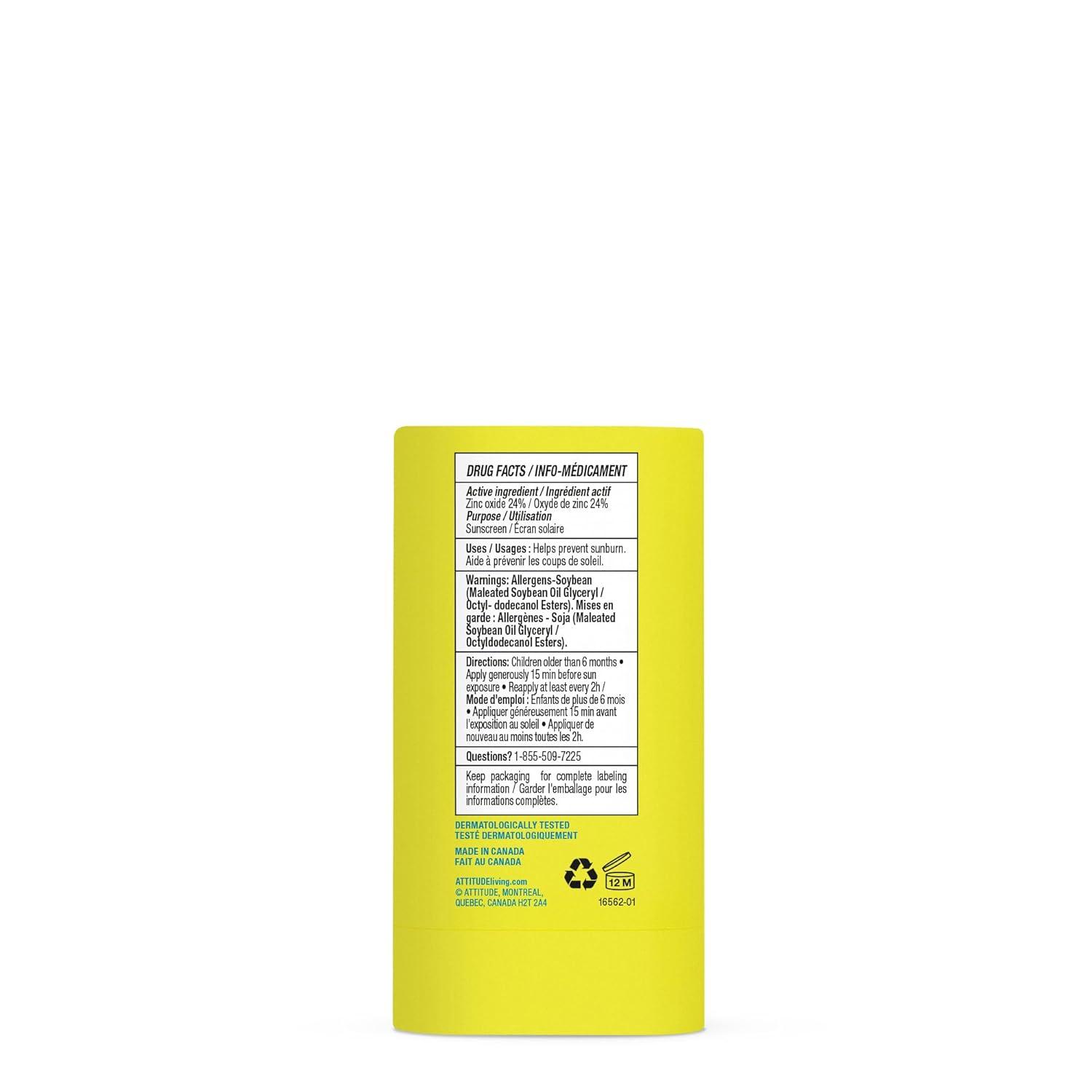 image:imageATTITUDE Kids Mineral Sunscreen Face Stick SPF 50 Broad Spectrum Zinc Oxide EWG Verified NonNano Gentle Lightweight NonGreasy Vegan Unscented 053 ozUnscented