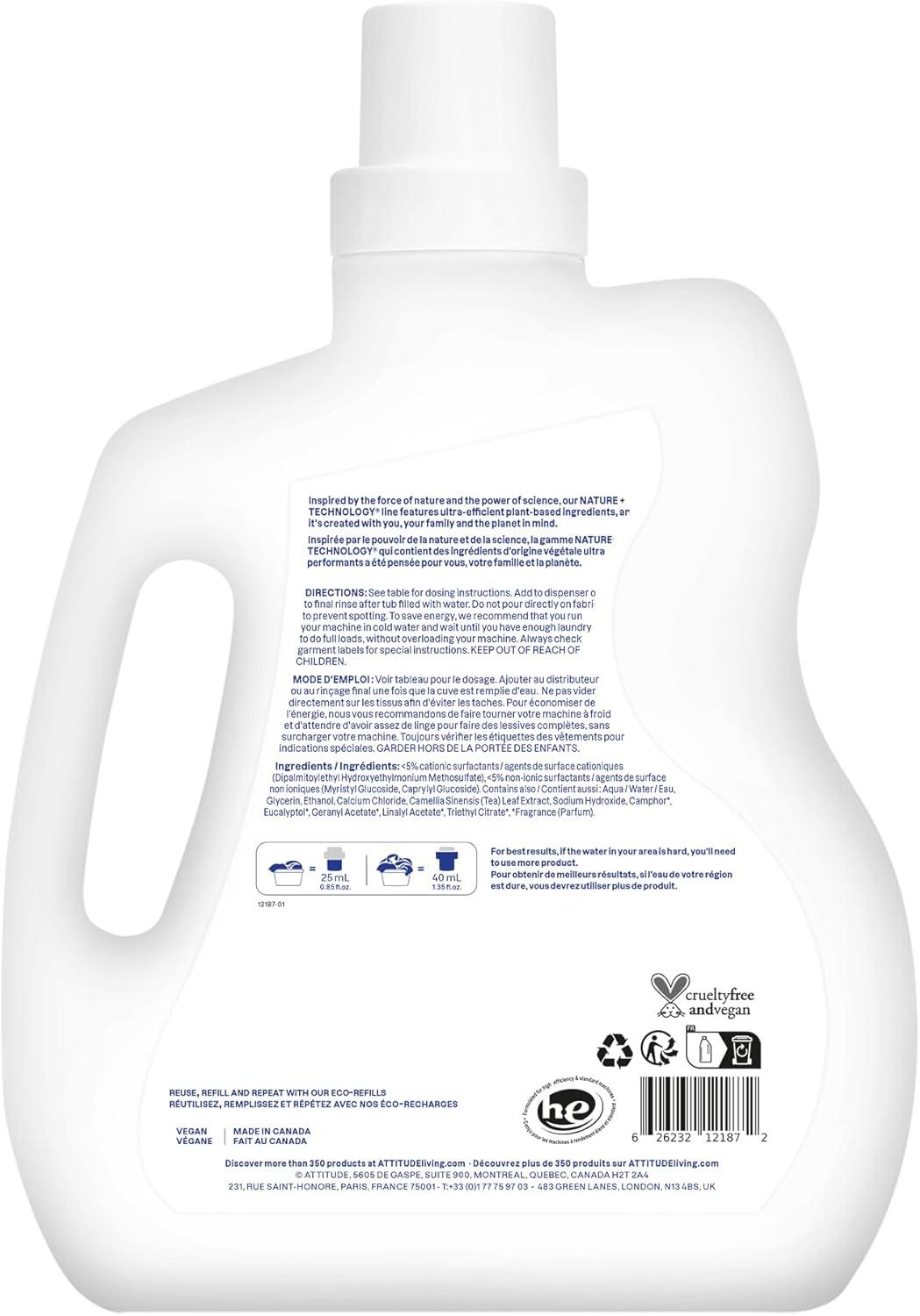 image:imageATTITUDE Liquid Fabric Softener PlantBased amp Vegan HE Compatible Naturally Derived Lavender Scent 80 Loads 676 Fl OzLavender