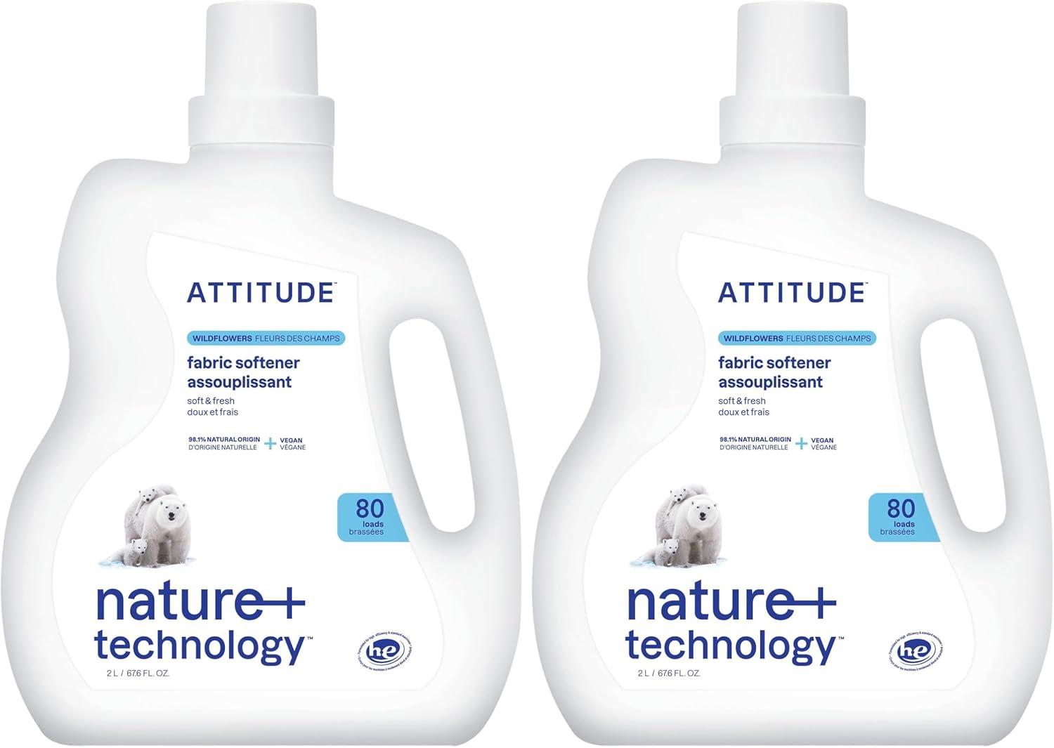 image:imageATTITUDE Liquid Fabric Softener PlantBased amp Vegan HE Compatible Naturally Derived Lavender Scent 80 Loads 676 Fl OzWildflowers