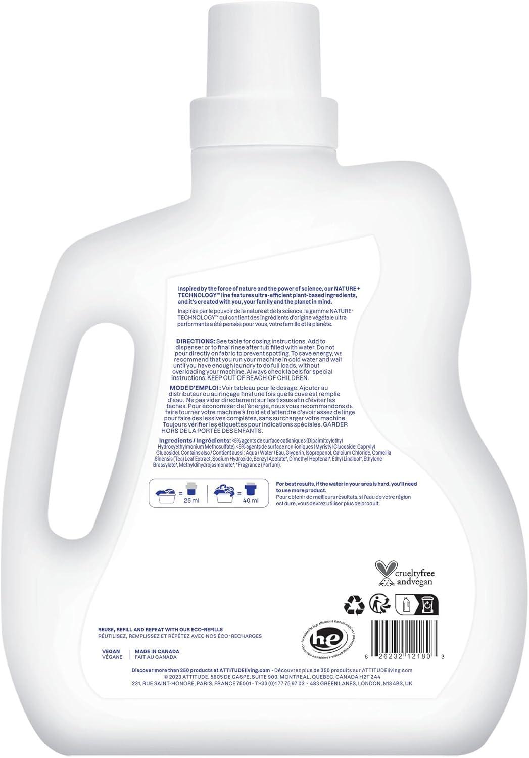 image:imageATTITUDE Liquid Fabric Softener PlantBased amp Vegan HE Compatible Naturally Derived Lavender Scent 80 Loads 676 Fl OzWildflowers
