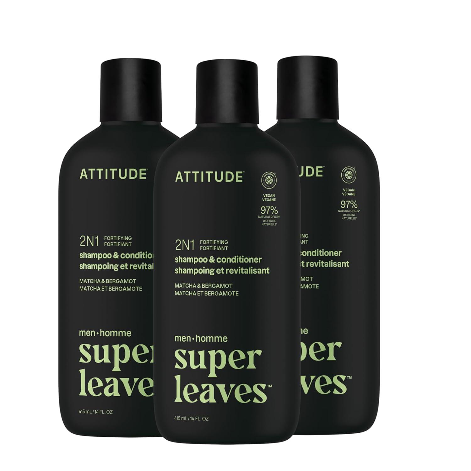 image:imageATTITUDE Mens Shampoo and Conditioner 2in1 Scalp Care for Build Up amp Oily Hair Refresh With Peppermint amp Willow Extract 97 Natural Origin Ingredients EWG Verified Eucalyptus amp Sage 14 Fl OzMatcha Bergamot