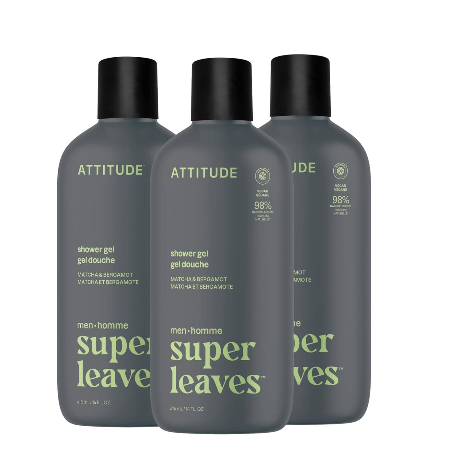 image:imageATTITUDE Shower Gel Body Wash for Men 98 Natural Origin Ingredients Paraben amp Phthalate Free EWG Verified Cleanses Without Drying Amber amp Citrus 14 Fl OzMatcha Bergamot