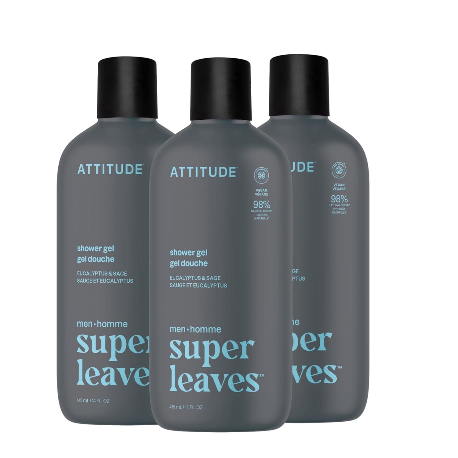 image:imageATTITUDE Shower Gel Body Wash for Men 98 Natural Origin Ingredients Paraben amp Phthalate Free EWG Verified Cleanses Without Drying Amber amp Citrus 14 Fl OzEucalyptus Sage