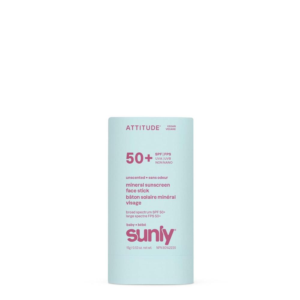 image:imageATTITUDE Baby Mineral Sunscreen Face Stick SPF 50 Broad Spectrum Zinc Oxide EWG Verified NonNano Gentle Lightweight NonGreasy Vegan053 Ounce Pack of 1