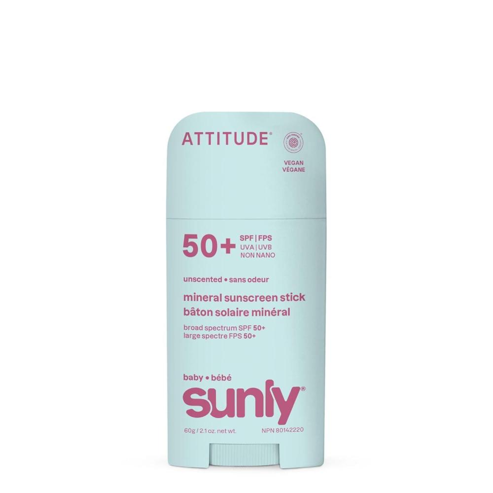 image:imageATTITUDE Baby Mineral Sunscreen Face Stick SPF 50 Broad Spectrum Zinc Oxide EWG Verified NonNano Gentle Lightweight NonGreasy Vegan2 Ounce Pack of 1