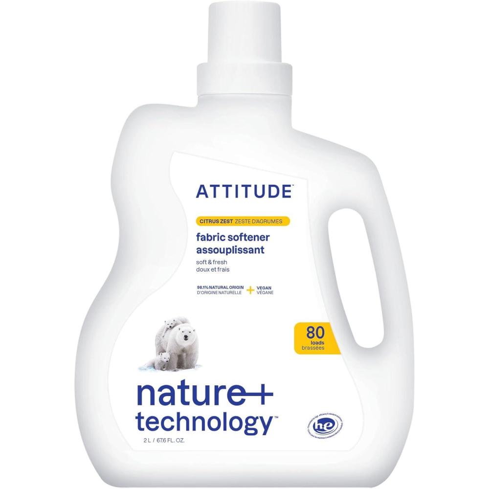 image:imageATTITUDE Liquid Fabric Softener PlantBased amp Vegan HE Compatible Naturally Derived Lavender Scent 80 Loads 676 Fl OzCitrus Zest