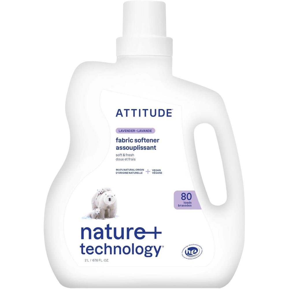 image:imageATTITUDE Liquid Fabric Softener PlantBased amp Vegan HE Compatible Naturally Derived Lavender Scent 80 Loads 676 Fl OzLavender