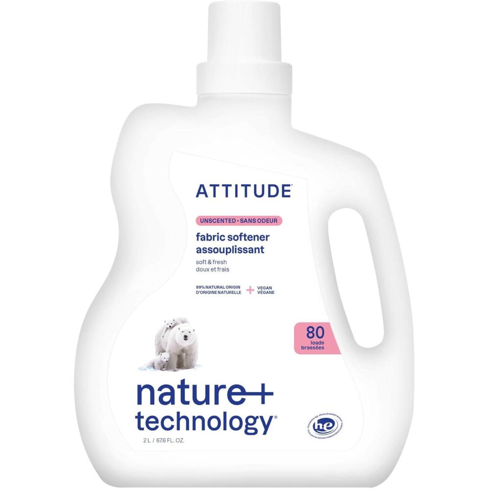 image:imageATTITUDE Liquid Fabric Softener PlantBased amp Vegan HE Compatible Naturally Derived Lavender Scent 80 Loads 676 Fl OzUnscented