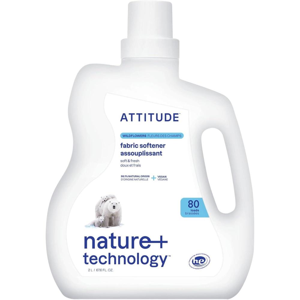 image:imageATTITUDE Liquid Fabric Softener PlantBased amp Vegan HE Compatible Naturally Derived Lavender Scent 80 Loads 676 Fl OzWildflowers