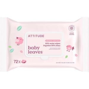 ATTITUDE Baby Water Wipes, EWG Verified, Safe for Newborns, Unscented & Fragrance-Free, 99% Water, Gentle, Vegan & Dermatologically Tested, Travel Pack with Hard Lid, 72 Count (Pack of 3)(72 Count (Pack of 1))