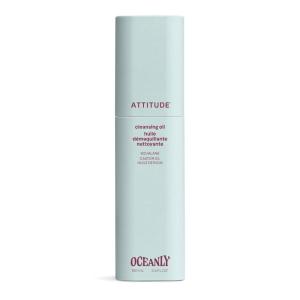 ATTITUDE Cleansing Oil, Makeup Removing Face Cleanser with Squalane & Castor Oil for Soft, Hydrated Skin, EWG Verified, Vegan, Unscented, 3.4 Fl Oz