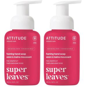 ATTITUDE Foaming Hand Soap, EWG Verified, Plant and Mineral-Based Ingredients, Vegan and Cruelty-free Personal Care Products, Unscented, 10 Fl Oz(Grapefruit)