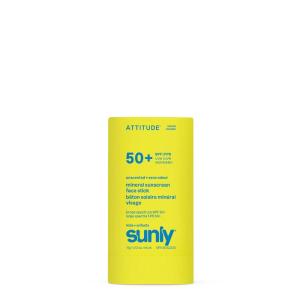 ATTITUDE Kids Mineral Sunscreen Face Stick SPF 50, Broad Spectrum Zinc Oxide, EWG Verified, Non-Nano, Gentle Lightweight Non-Greasy, Vegan, Unscented, 0.53 oz(Unscented)