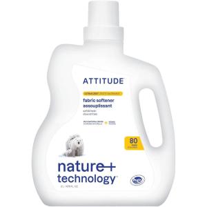 ATTITUDE Liquid Fabric Softener, Plant-Based & Vegan, HE Compatible, Naturally Derived, Lavender Scent, 80 Loads, 67.6 Fl Oz(Citrus Zest)