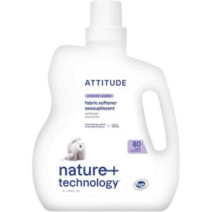 ATTITUDE Liquid Fabric Softener, Plant-Based & Vegan, HE Compatible, Naturally Derived, Lavender Scent, 80 Loads, 67.6 Fl Oz(Lavender)