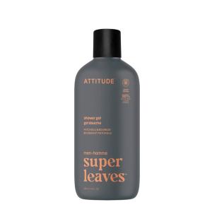ATTITUDE Shower Gel Body Wash for Men, 98% Natural Origin Ingredients, Paraben & Phthalate Free, EWG Verified, Cleanses Without Drying, Amber & Citrus, 14 Fl Oz(Patchouli & Bourbon)