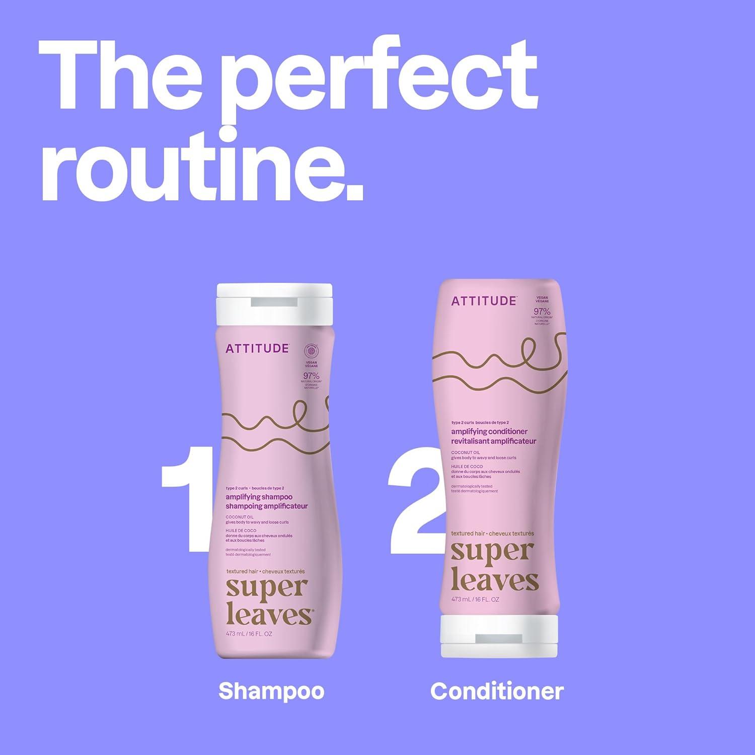 image:imageATTITUDE Amplifying Shampoo for Curly Hair with Coconut Oil EWG Verified Vegan and Naturally Derived Ingredients 2a 2b 2c Curl Type Gives body to Curls 16 Fl OzCurl Amplifying