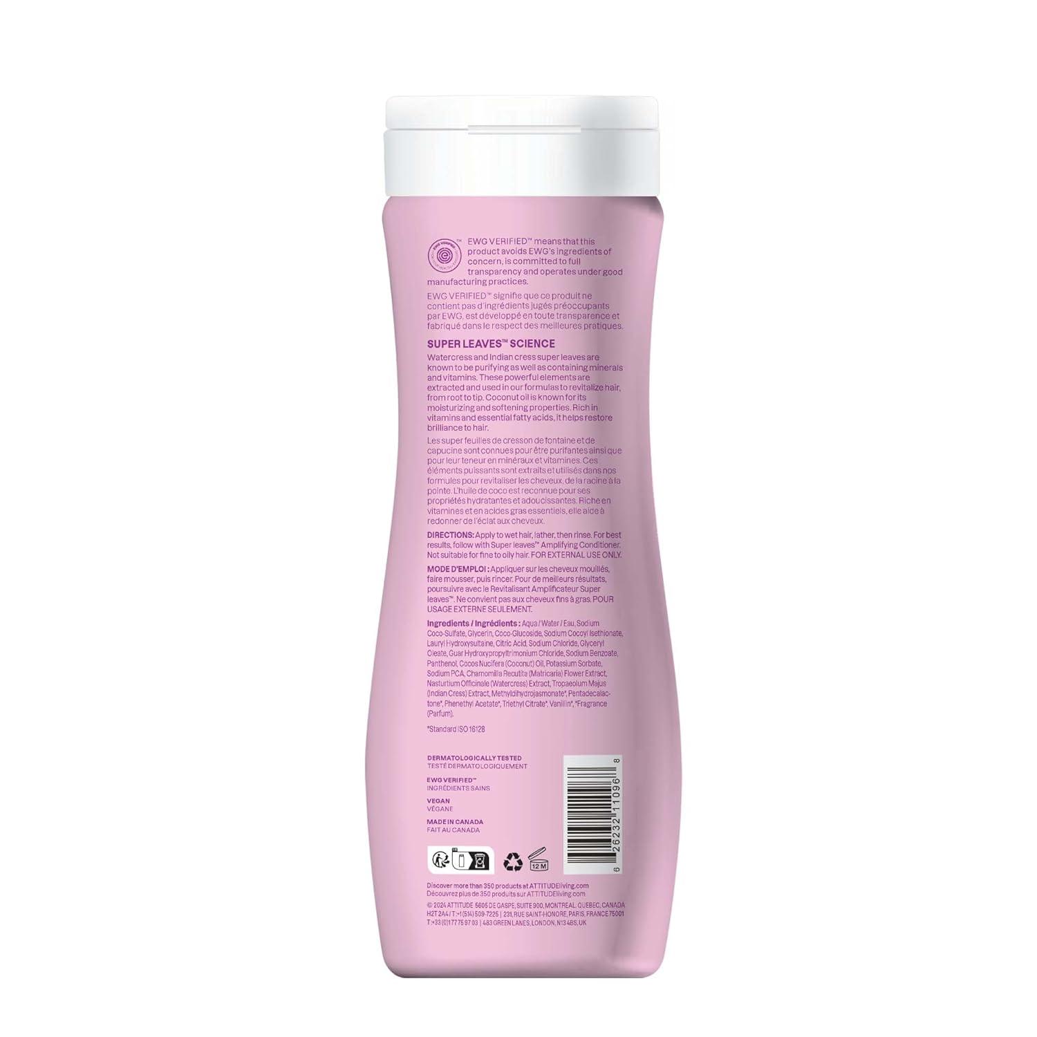 image:imageATTITUDE Amplifying Shampoo for Curly Hair with Coconut Oil EWG Verified Vegan and Naturally Derived Ingredients 2a 2b 2c Curl Type Gives body to Curls 16 Fl OzCurl Amplifying