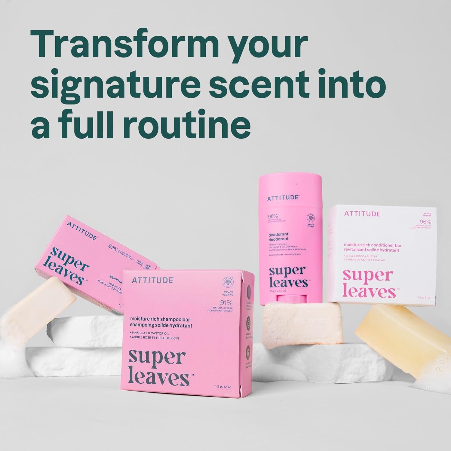 image:imageATTITUDE Bath and Shower Body Soap Bar EWG Verified Plasticfree Plant and MineralBased Ingredients Vegan and Crueltyfree Personal Care Products Sea Salt 4 OuncesCoconut Wild Berries