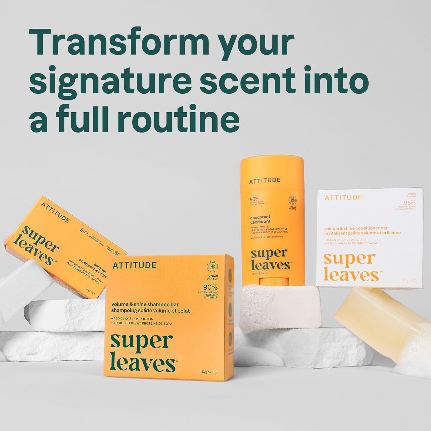 image:imageATTITUDE Bath and Shower Body Soap Bar EWG Verified Plasticfree Plant and MineralBased Ingredients Vegan and Crueltyfree Personal Care Products Sea Salt 4 OuncesOrange Blossom Eucalyptus