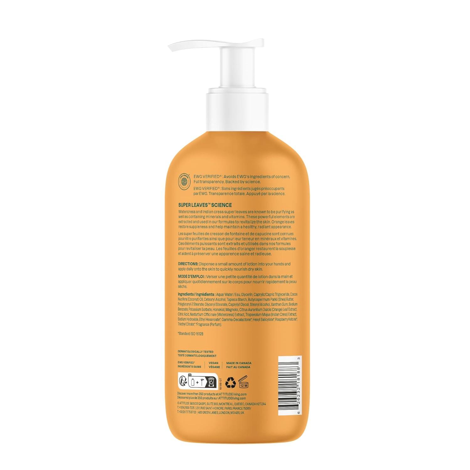 image:imageATTITUDE Body Lotion EWG Verified Vegan amp CrueltyFree Hydrating Moisturizer for Dry Skin NonGreasy Skin Care Earl Grey amp Fresh Cucumber Scent 16 Fl OzOrange Blossom Eucalyptus