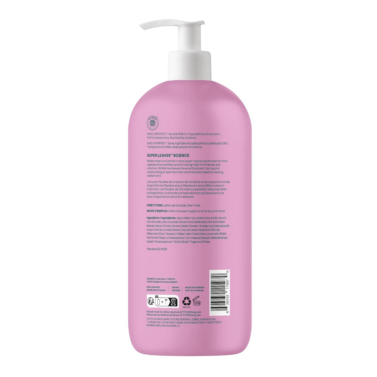 image:imageATTITUDE Body Wash EWG Verified Shower Gel Dermatologically Tested Plant and MineralBased Vegan Personal Care Products Earl Grey amp Fresh Cucumber 16 Fl OzWhite Tea Leaves