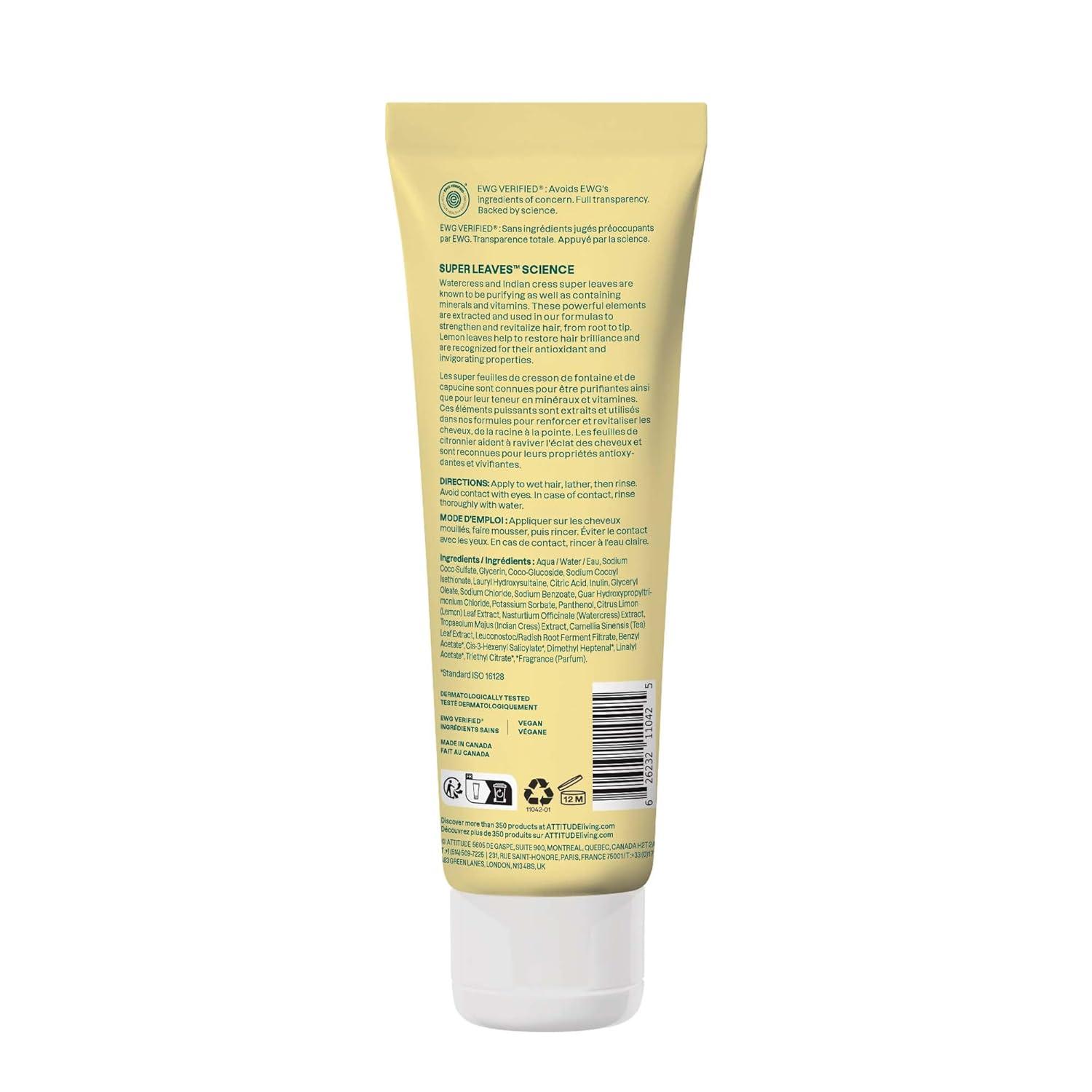 image:imageATTITUDE Clarifying Hair Shampoo EWG Verified Restores Shine Naturally Derived Ingredients Vegan and Plant Based Lemon Leaves and White Tea 16 Fl OzClarifying