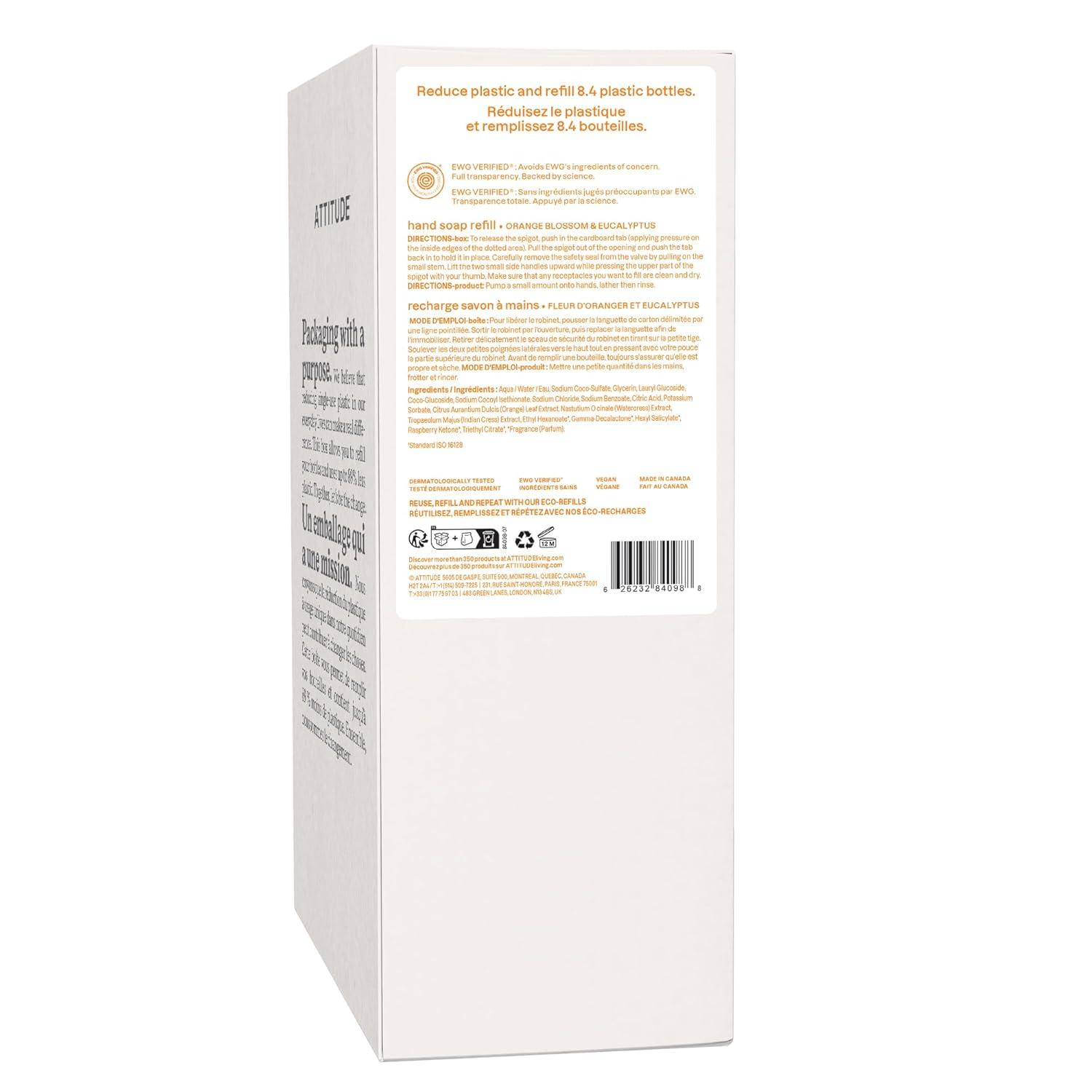 image:imageATTITUDE Liquid Hand Soap EWG Verified Plant and MineralBased Vegan Personal Care Products Coconut amp Wild Berries Scent 16 Fl OzOrange Leaves
