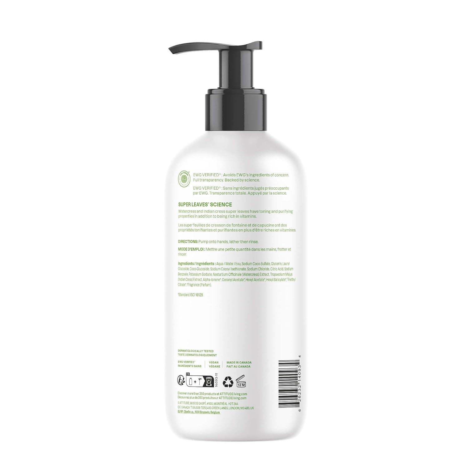 image:imageATTITUDE Liquid Hand Soap EWG Verified Plant and MineralBased Vegan Personal Care Products Coconut amp Wild Berries Scent 16 Fl OzPear Amber