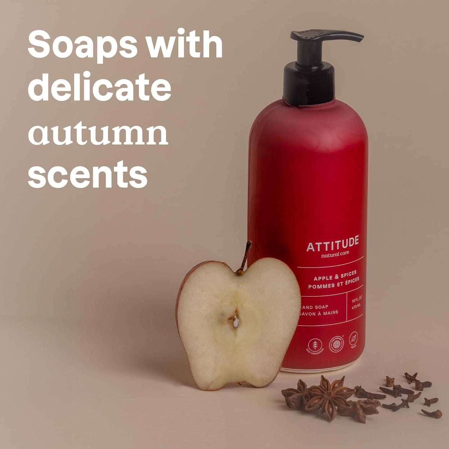 image:imageATTITUDE Liquid Hand Soap EWG Verified Plant and MineralBased Vegan Personal Care Products Pine amp Sage 16 Fl OzApple Spices