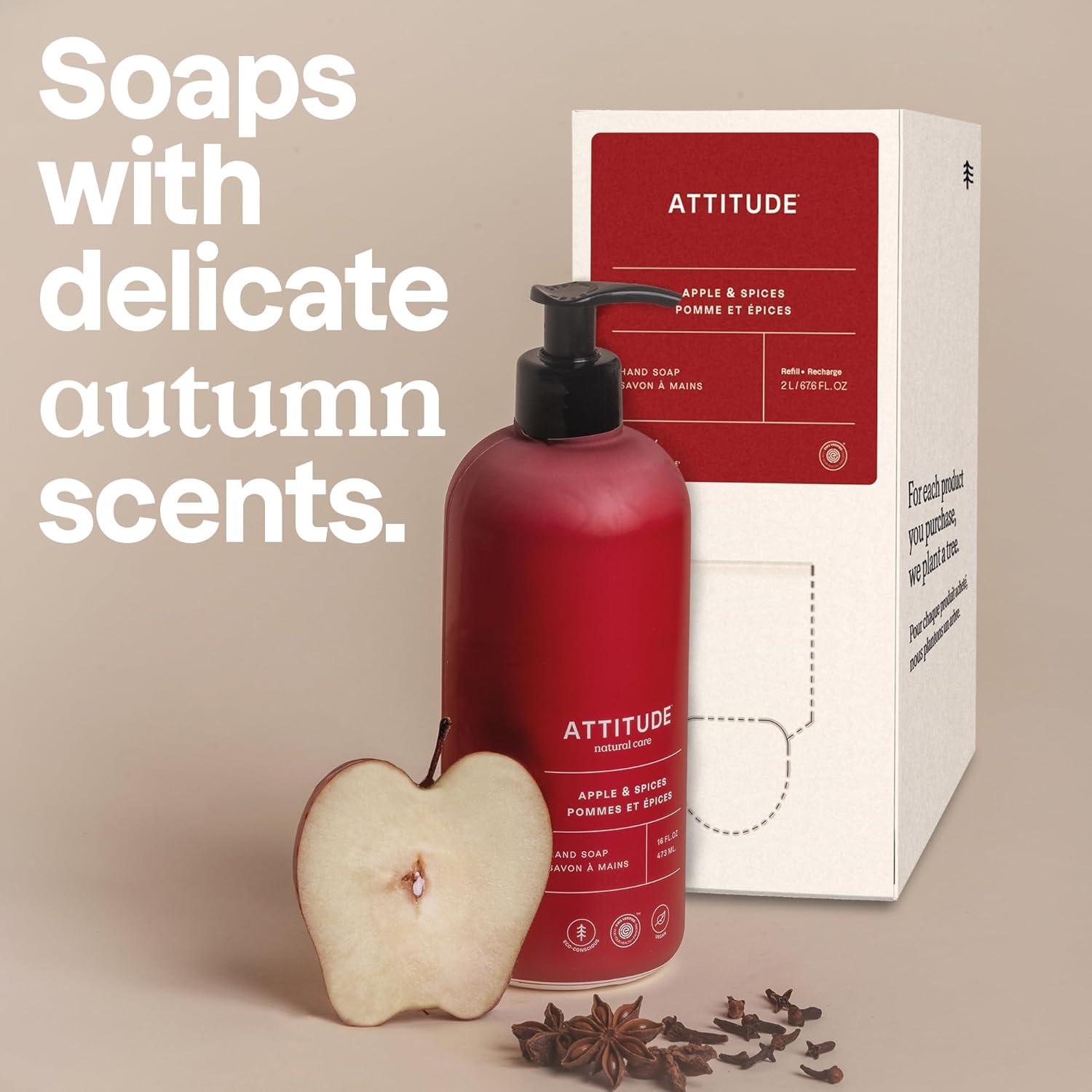 image:imageATTITUDE Liquid Hand Soap EWG Verified Plant and MineralBased Vegan Personal Care Products Pine amp Sage 16 Fl OzApple Spices