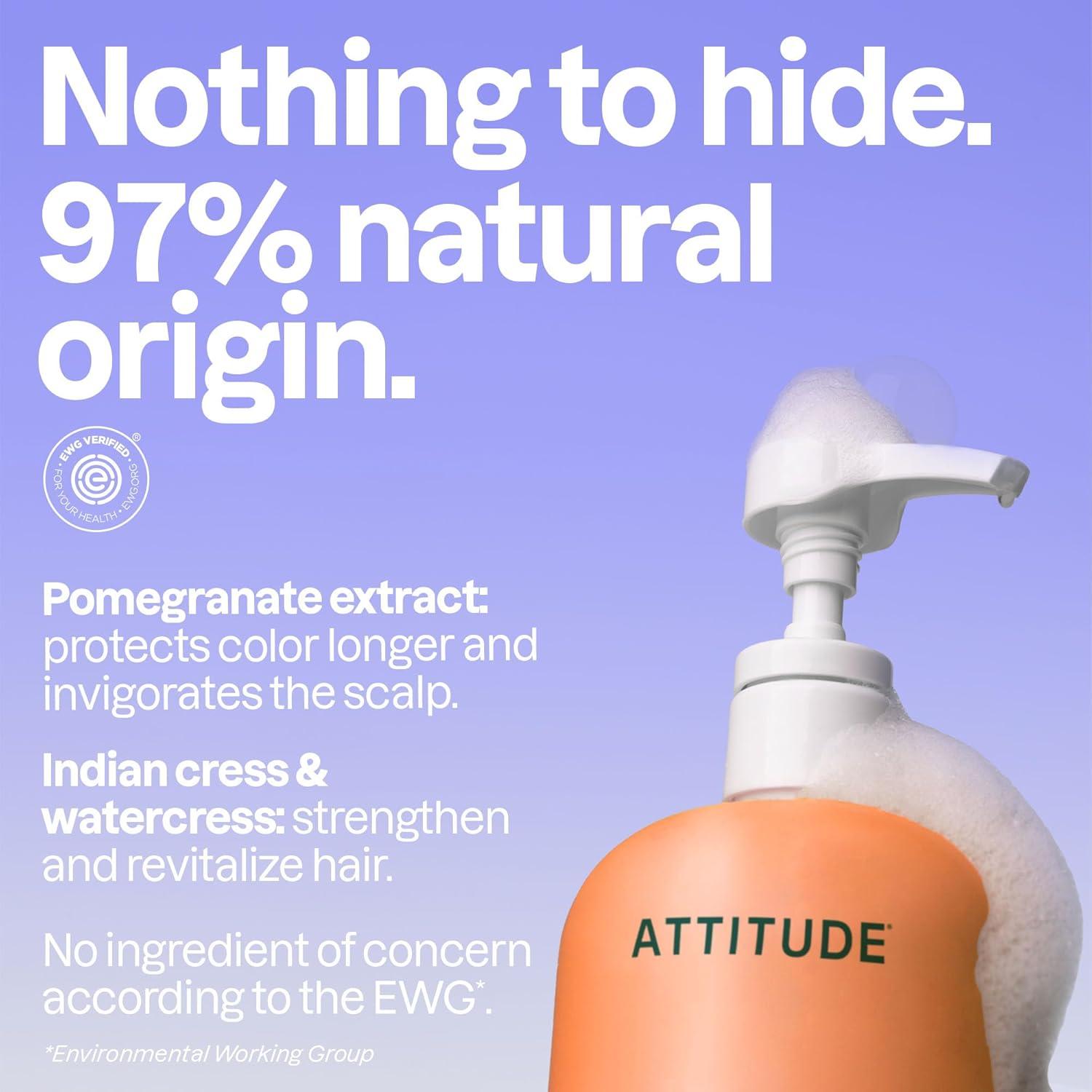 image:imageATTITUDE Moisture Rich Hair Shampoo EWG Verified For Dry and Damaged Hair Naturally Derived Ingredients Vegan and Plant Based Quinoa and Jojoba Bulk Refill 676 Fl OzColorlast
