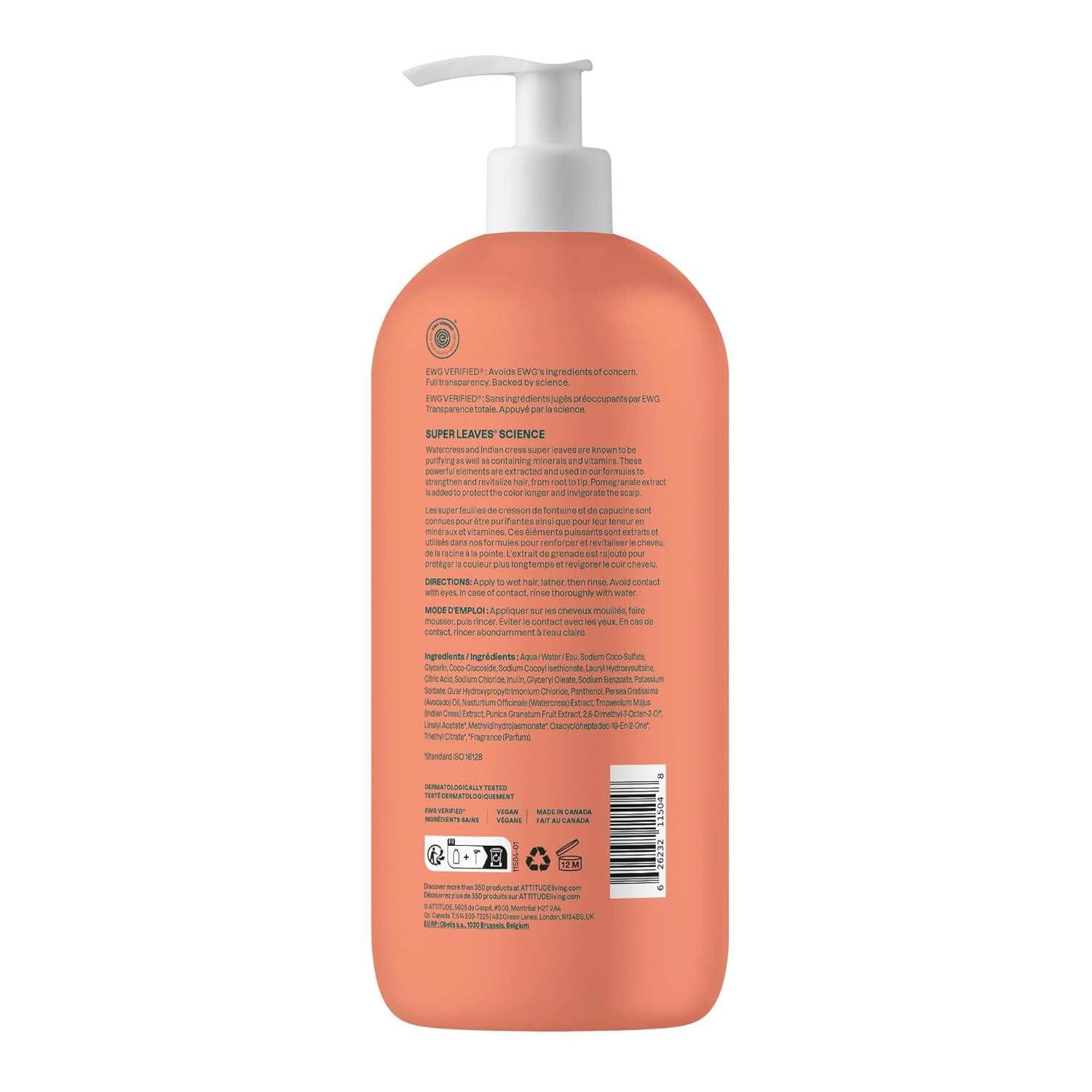 image:imageATTITUDE Moisture Rich Hair Shampoo EWG Verified For Dry and Damaged Hair Naturally Derived Ingredients Vegan and Plant Based Quinoa and Jojoba Bulk Refill 676 Fl OzColorlast
