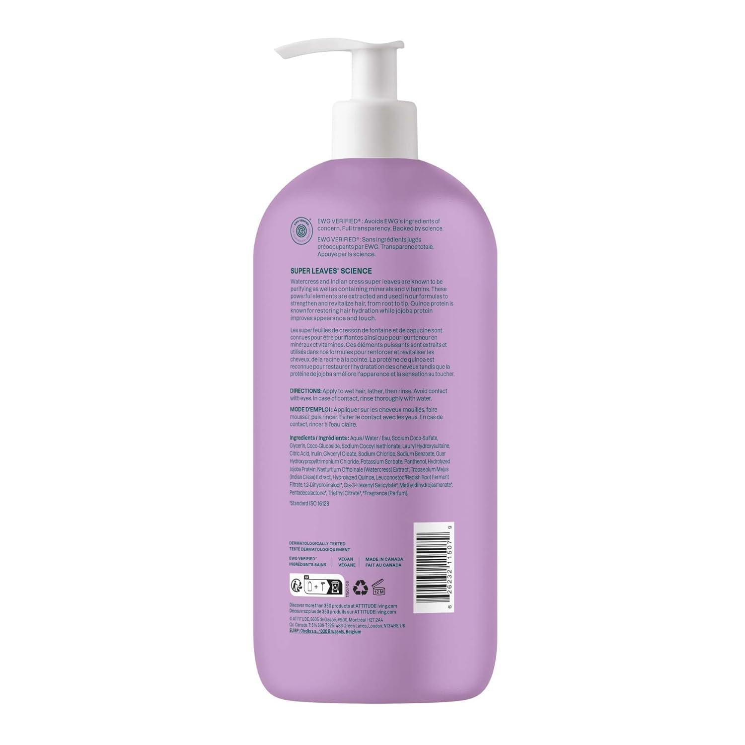 image:imageATTITUDE Moisture Rich Hair Shampoo EWG Verified For Dry and Damaged Hair Naturally Derived Ingredients Vegan and Plant Based Quinoa and Jojoba Bulk Refill 676 Fl OzMoisture Rich