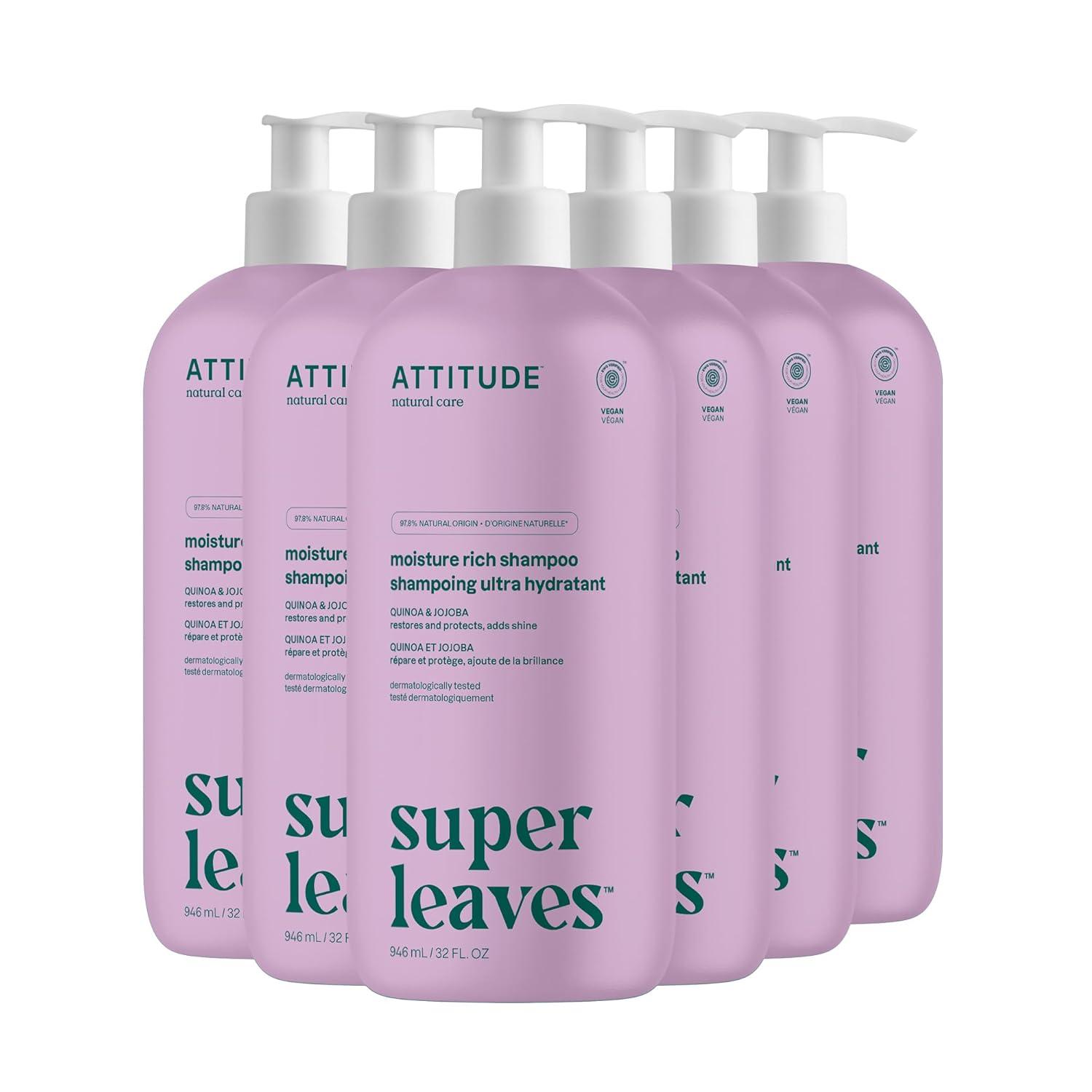 image:imageATTITUDE Moisture Rich Hair Shampoo EWG Verified For Dry and Damaged Hair Naturally Derived Ingredients Vegan and Plant Based Quinoa and Jojoba Bulk Refill 676 Fl OzMoisture Rich