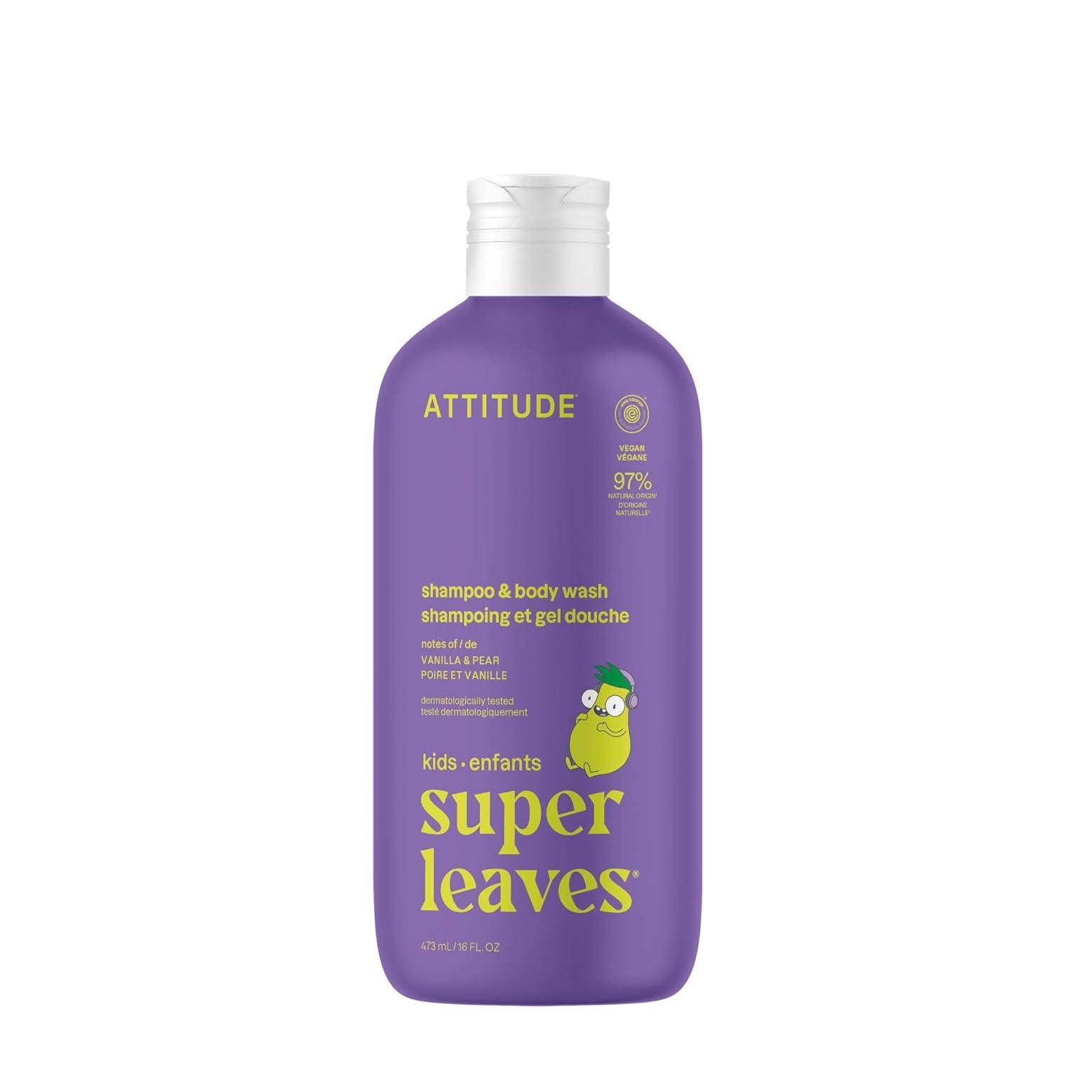 image:imageATTITUDE Shampoo and Body Wash for Kids EWG Verified Hair and Body Cleanser Dermatologically Tested Soap Plant and Mineral Based Bath Products Vegan Mango 16 Fl OzVanilla Pear