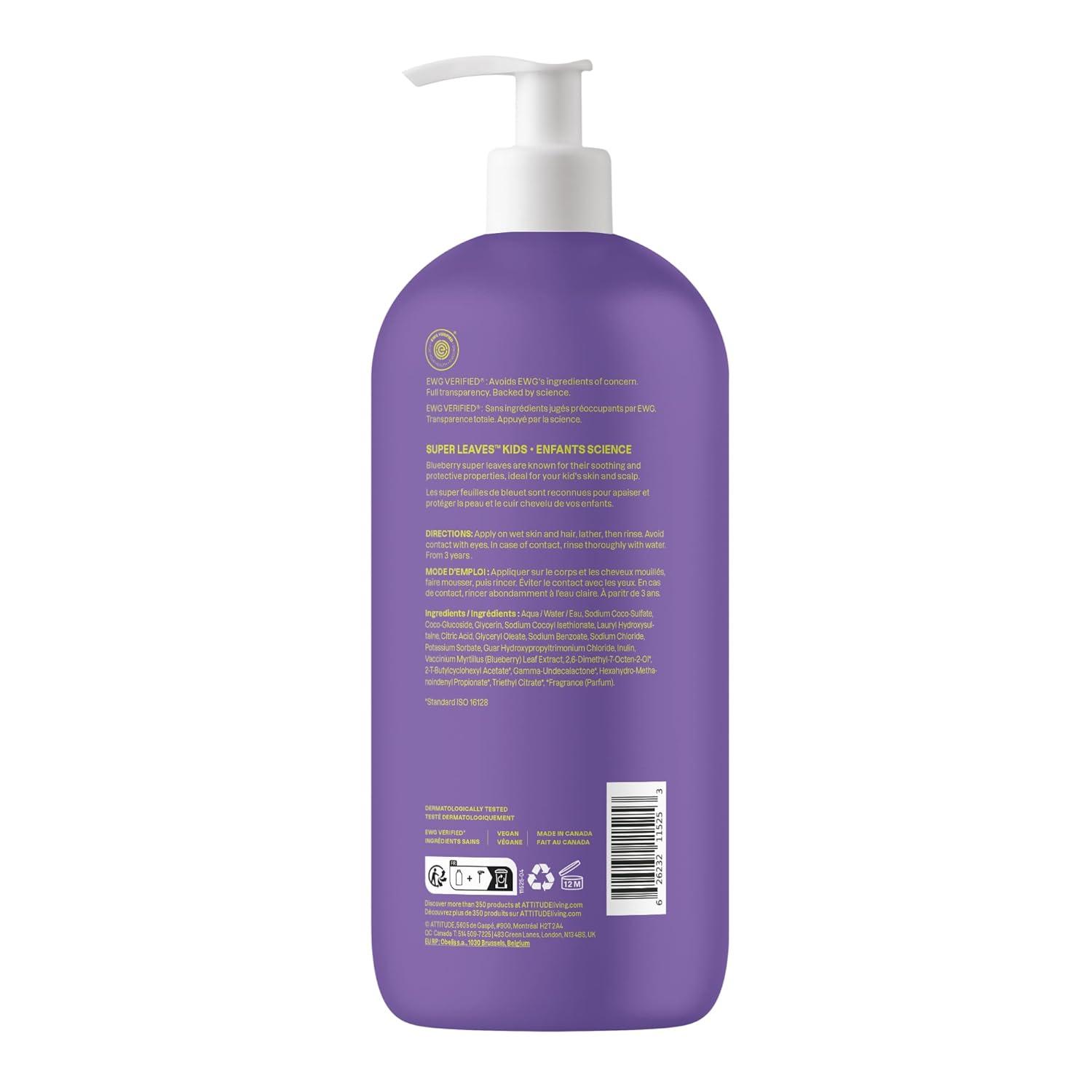 image:imageATTITUDE Shampoo and Body Wash for Kids EWG Verified Hair and Body Cleanser Dermatologically Tested Soap Plant and Mineral Based Bath Products Vegan Mango 16 Fl OzVanilla Pear