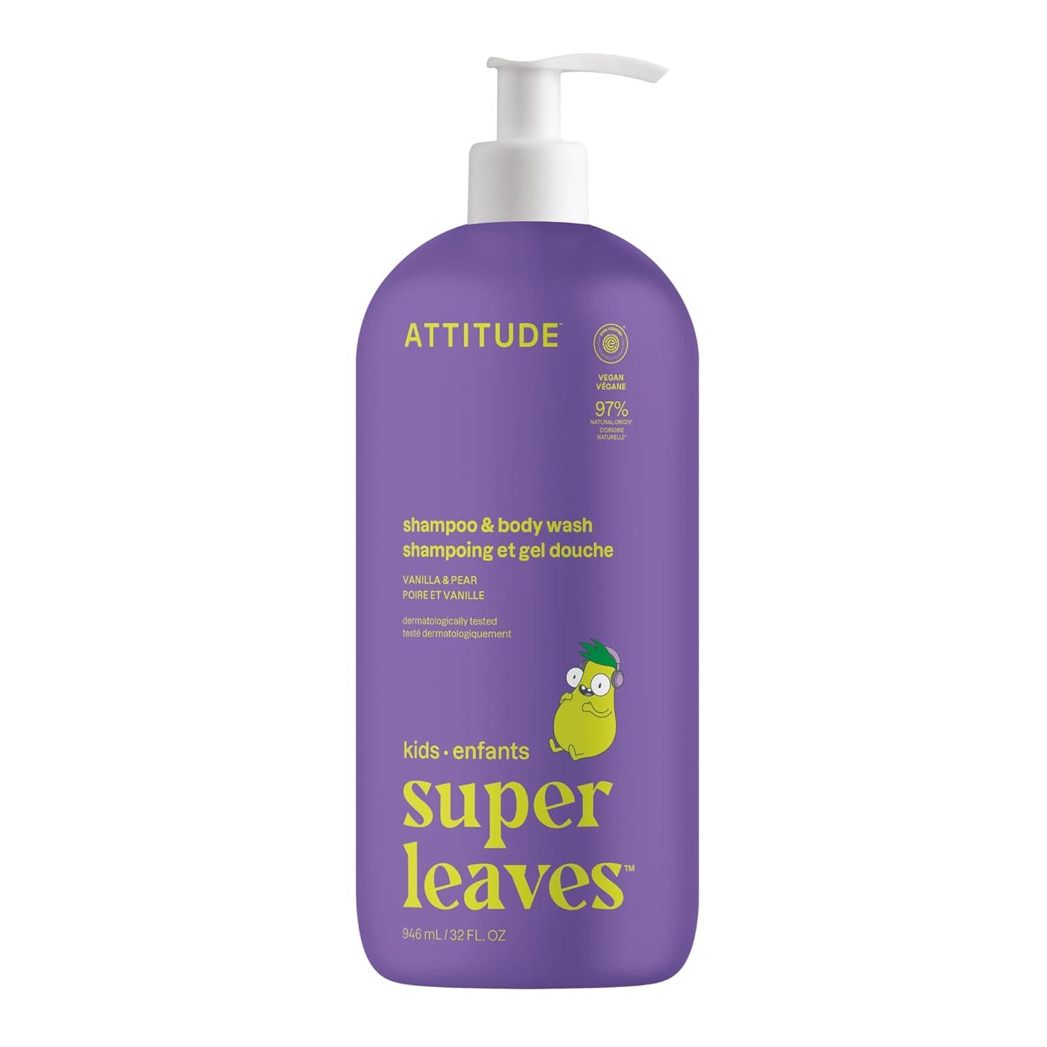 image:imageATTITUDE Shampoo and Body Wash for Kids EWG Verified Hair and Body Cleanser Dermatologically Tested Soap Plant and Mineral Based Bath Products Vegan Mango 16 Fl OzVanilla Pear