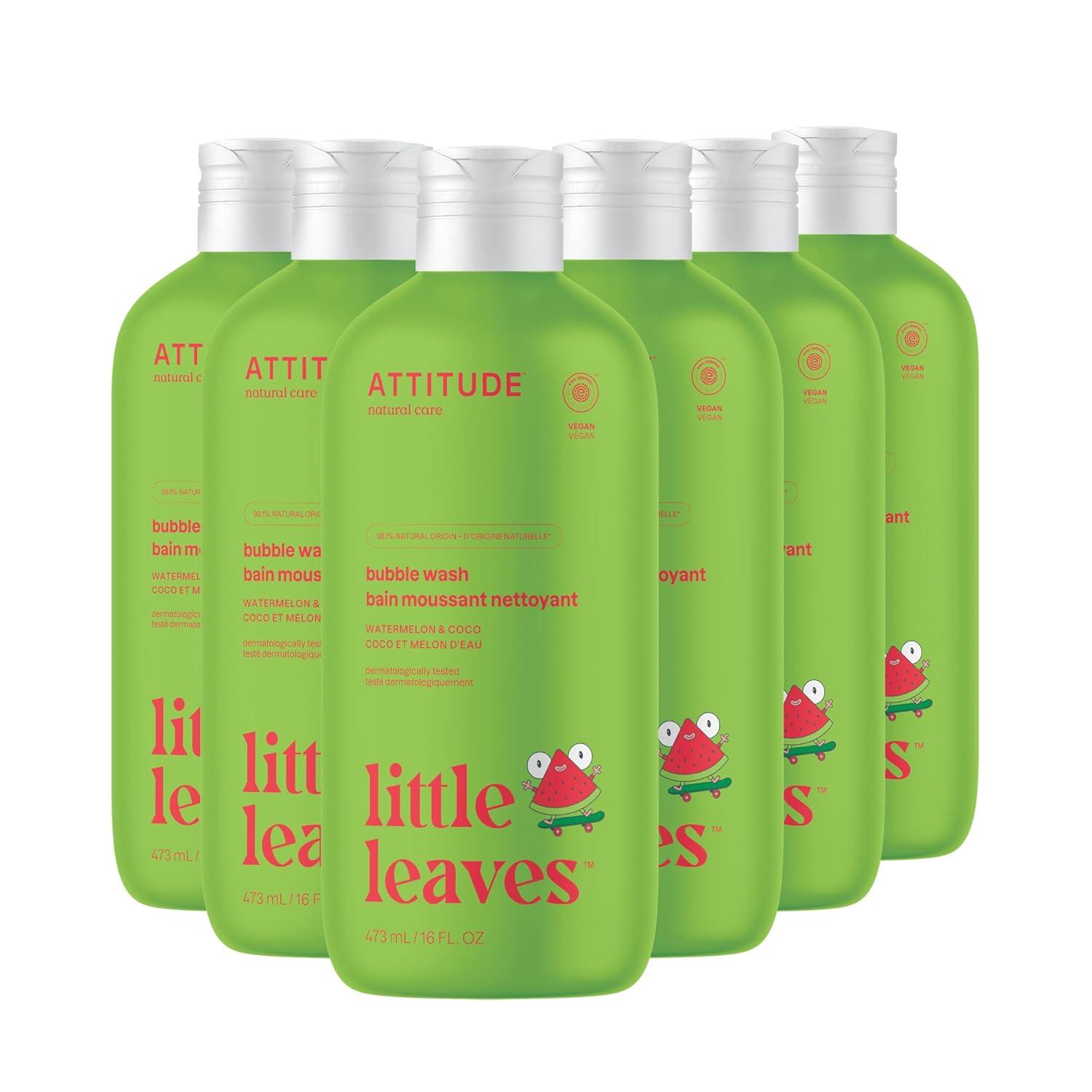 image:imageAttitude Bubble Wash for Kids EWG Verified Bubble Bath Hair Shampoo and Body Soap Dermatologically Tested Plant and MineralBased Vegan Mango 16 Fl OzWatermelon Coco