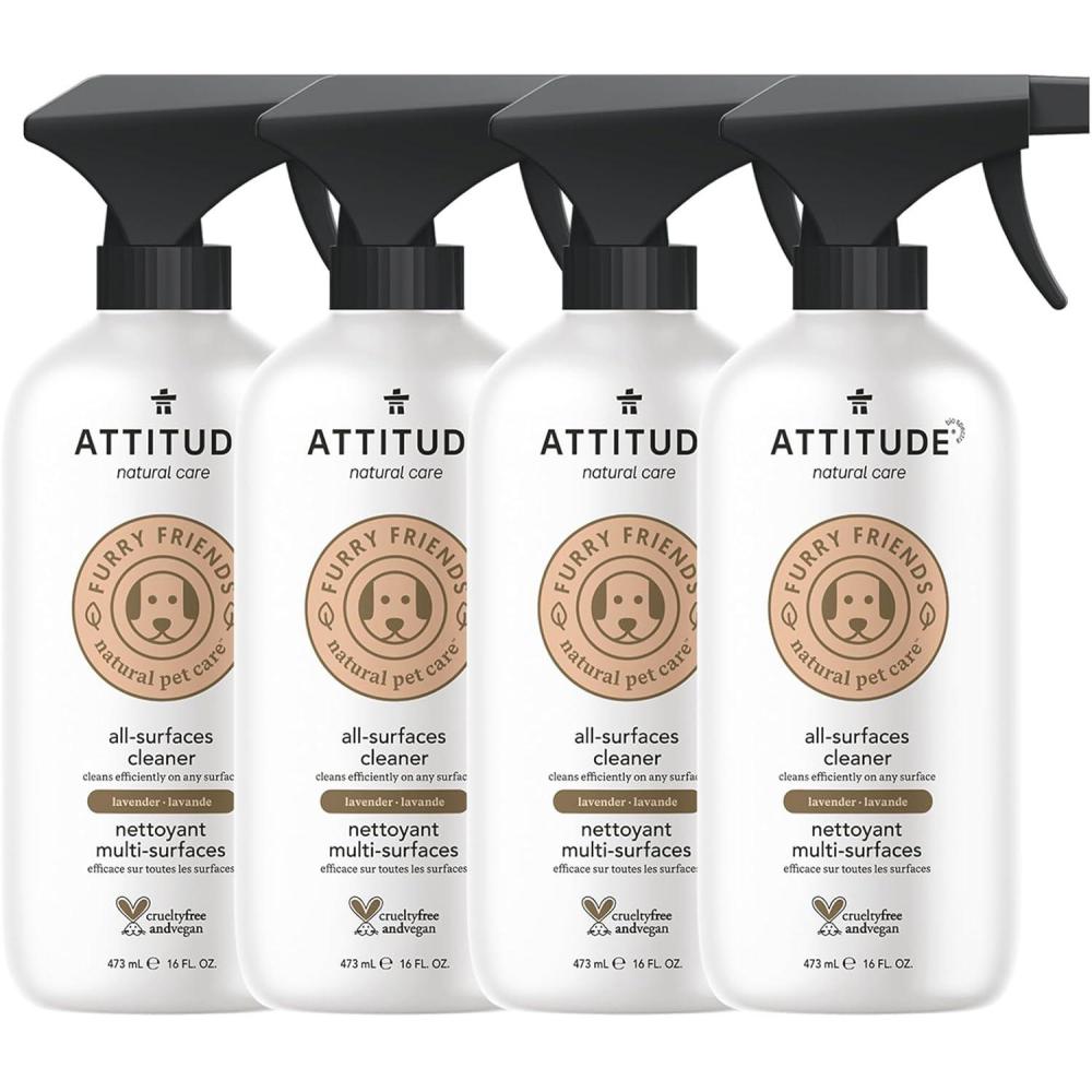 image:imageATTITUDE All Surface Cleaner for Pets Plant and MineralBased Ingredients Vegan and Crueltyfree Lavender 16 Fl Oz16 Fl Oz Pack of 4