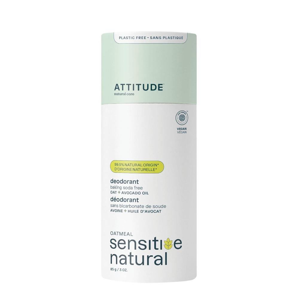image:imageATTITUDE Baking Soda Free Deodorant for Sensitive Skin with Oatmeal and Argan Oil EWG Verified Aluminum Free PlasticFree 3 OuncesAvocado Oil