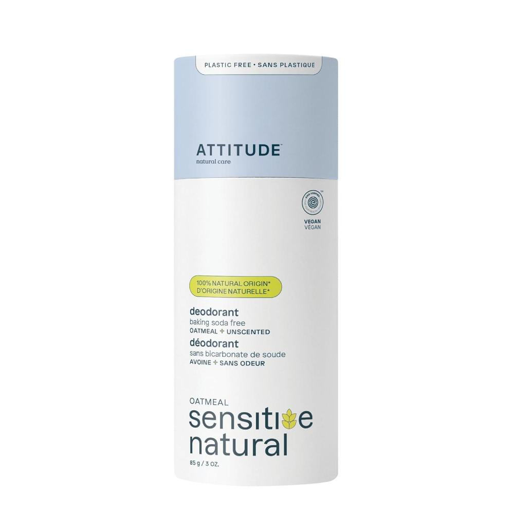 image:imageATTITUDE Baking Soda Free Deodorant for Sensitive Skin with Oatmeal and Argan Oil EWG Verified Aluminum Free PlasticFree 3 OuncesUnscented