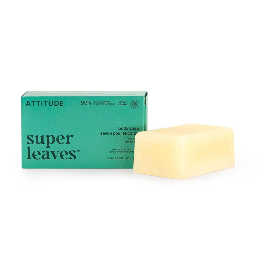 image:imageATTITUDE Bath and Shower Body Soap Bar EWG Verified Plasticfree Plant and MineralBased Ingredients Vegan and Crueltyfree Personal Care Products Sea Salt 4 OuncesSea Salt