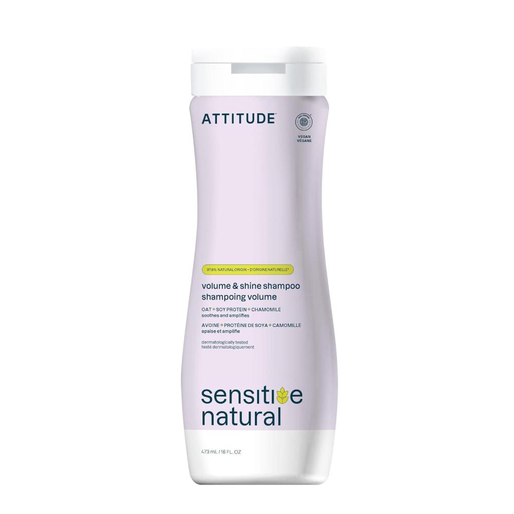 image:imageATTITUDE Hair Shampoo for Sensitive Dry Scalp EWG Verified Soothing Oat Dry and Damaged Hair Naturally Derived Ingredients Vegan and PlantBased Nourishing Avocado Oil 16 Fl OzVolume and Shine  Chamomile