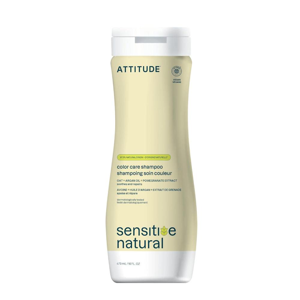 image:imageATTITUDE Hair Shampoo for Sensitive Dry Scalp EWG Verified Soothing Oat Dry and Damaged Hair Naturally Derived Ingredients Vegan and PlantBased Nourishing Avocado Oil 16 Fl OzColor Care  Argan Oil