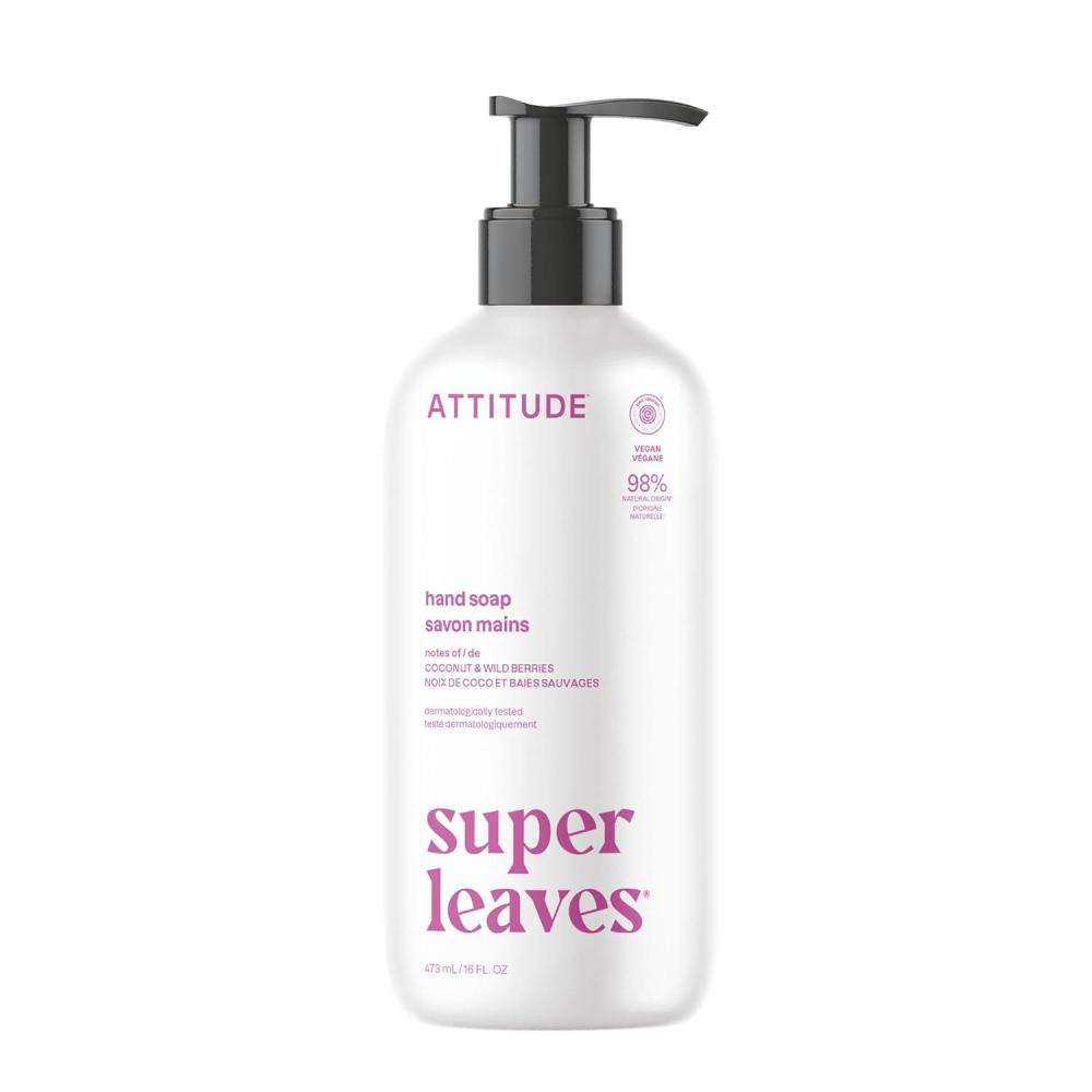 image:imageATTITUDE Liquid Hand Soap EWG Verified Plant and MineralBased Vegan Personal Care Products Coconut amp Wild Berries Scent 16 Fl OzCoconut  Wild Berries
