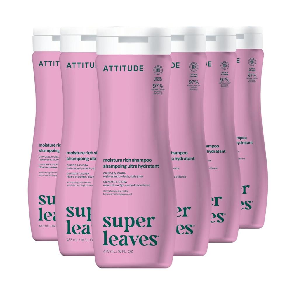 image:imageATTITUDE Moisture Rich Hair Shampoo EWG Verified For Dry and Damaged Hair Naturally Derived Ingredients Vegan and Plant Based Quinoa and Jojoba Bulk Refill 676 Fl OzMoisture Rich