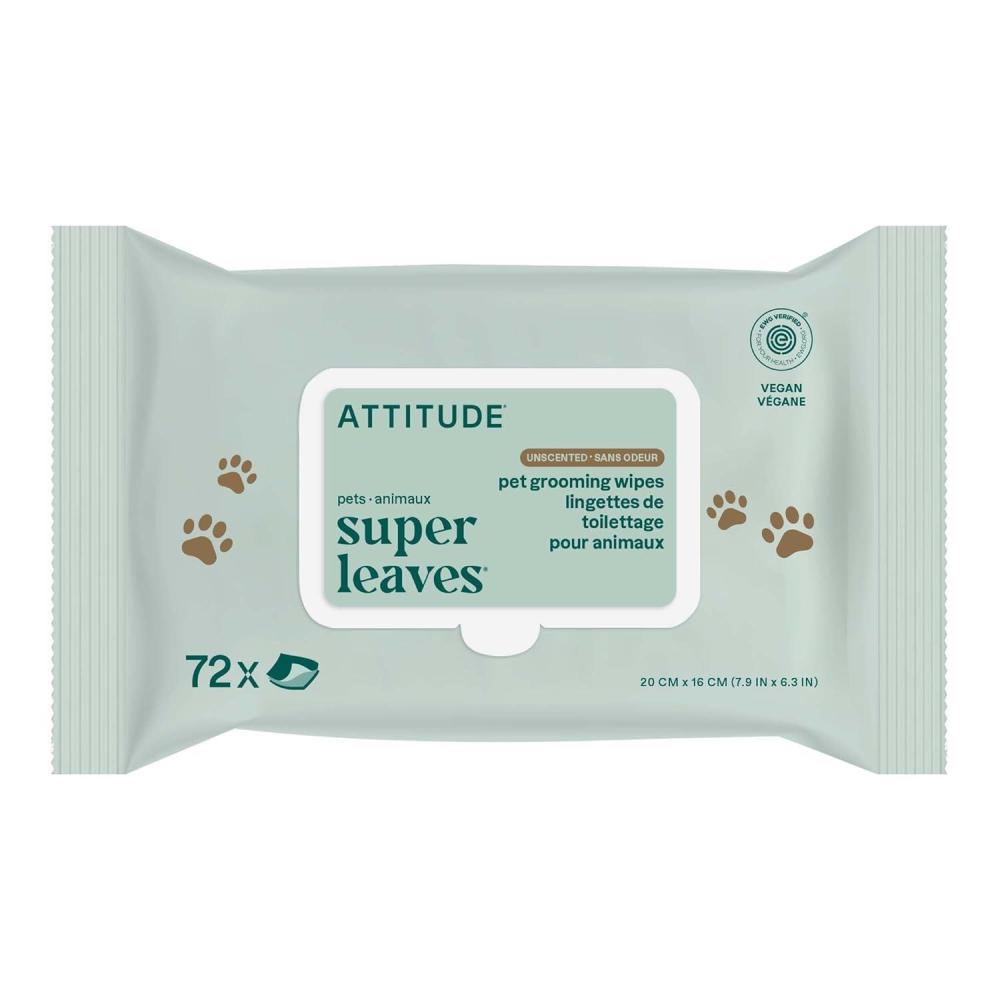 image:imageATTITUDE Pet Grooming Wipes Plant and MineralBased Ingredients Vegan and CrueltyFree Biodegradable Products Unscented 72 count Pack of 672 Count